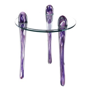 Murano Postmodern Italian Glass Side Table For Sale