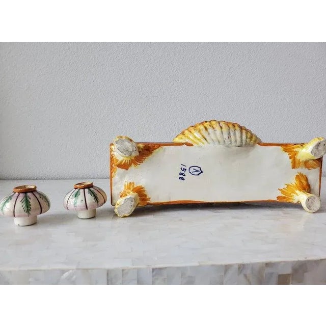 Antique Italian Renaissance Majolica Double Inkwell For Sale - Image 10 of 11