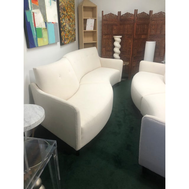 Mid-Century Modern 1980s Vladimir Kagan for Carter Furniture of Salisbury Serpentine Sectional Four Piece Modular For Sale - Image 3 of 8