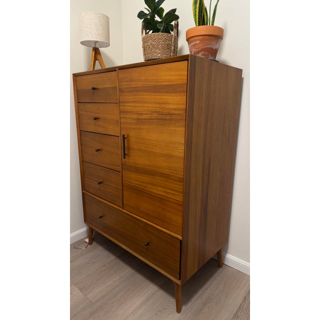 Mid-Century Modern West Elm Mid-Century Chifforobe / Armoire (Acorn) – Great Storage For Sale - Image 3 of 4