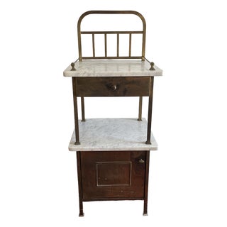 Antique European Wash Stand Marble Top 1920s For Sale