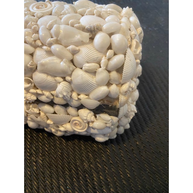 Vintage White Shell-Encrusted Box For Sale - Image 10 of 12