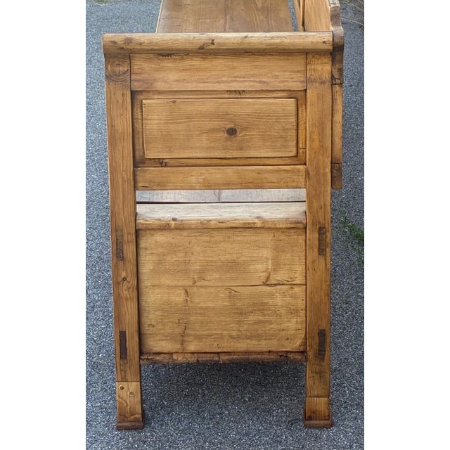 Pine Two Compartment Storage Bench or Settle For Sale - Image 15 of 18
