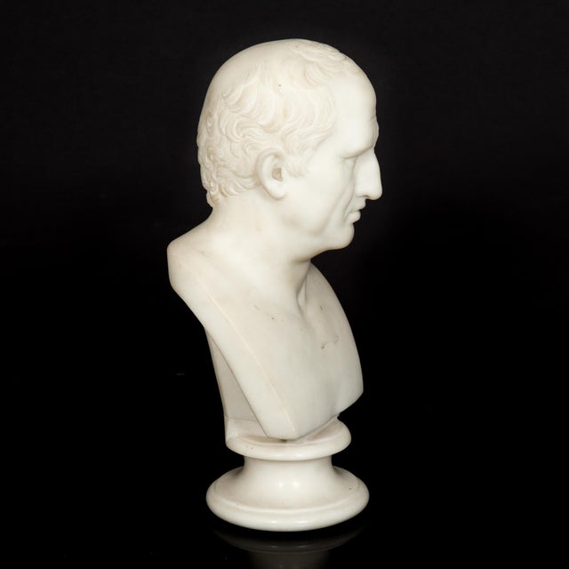 Mid 19th Century Italian Grand Tour Antique Marble Bust of Marcus Cicero, 19th Century For Sale - Image 5 of 13