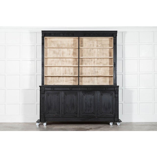 Large English Bookcase in Bleached Carved Oak, 1890 For Sale - Image 6 of 18