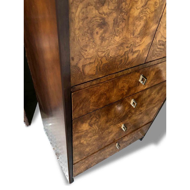 1970s Mid-Century Modern Burl Wood Chifferobes by Century 