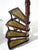 Victorian Wooden Library Stairs in Green Leather, 1940s For Sale - Image 3 of 11