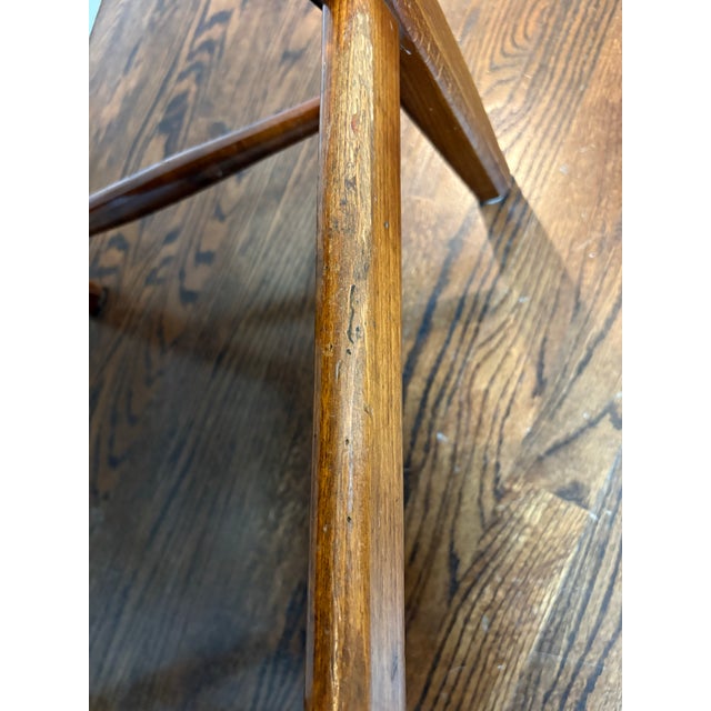 1980s Vintage Milling Road by Baker Maple Armchair With Neutral Plaid Upholstered Seat For Sale - Image 5 of 12