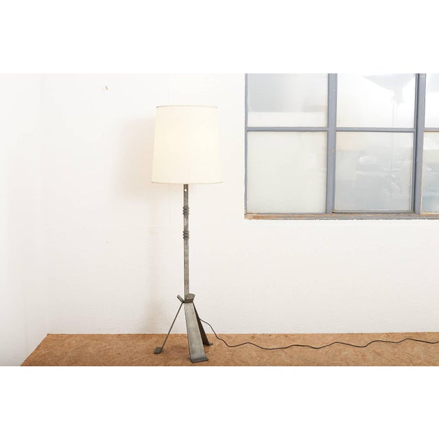 Brutalist Floor Lamp with Wrought Iron Base and Frame from Megal, 1960s For Sale - Image 13 of 15
