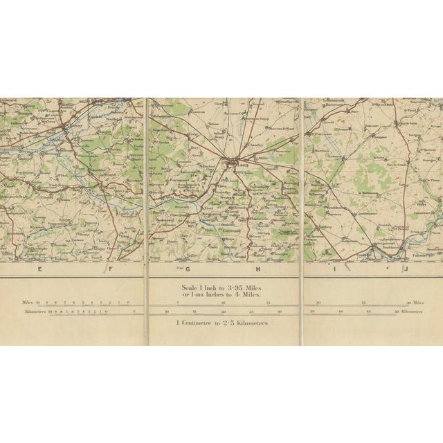 WWI British War Office Map of Arras, Amiens and Reims from Edward Stanford, 1914 For Sale - Image 6 of 10