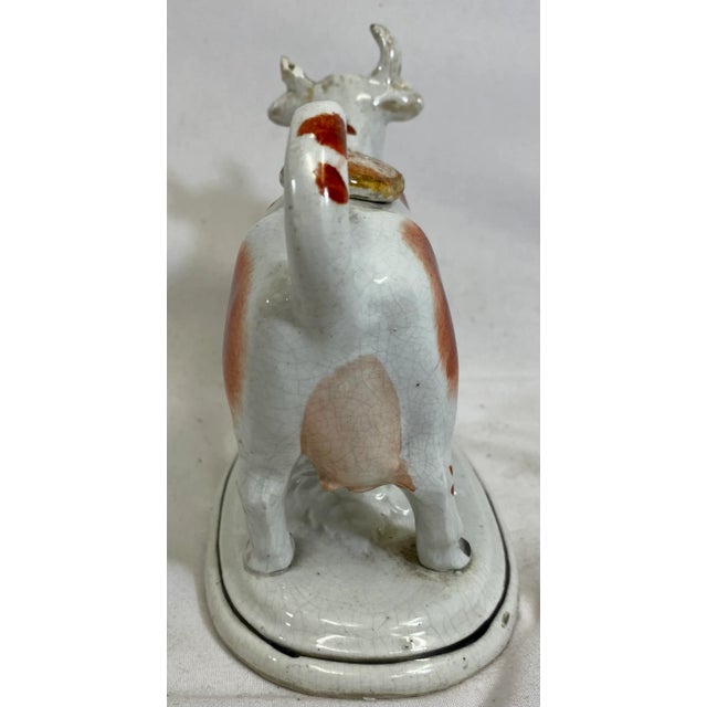 Mid 19th Century Antique Staffordshire Cow Milk Pitcher / Creamer From England - Circa 19th Century For Sale - Image 5 of 12