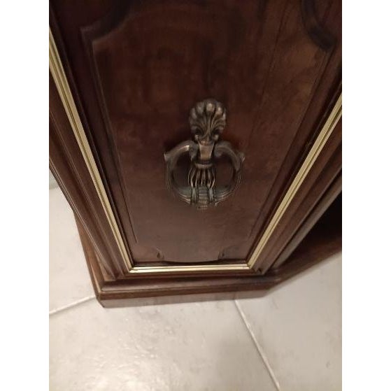 Traditional Vintage Mid Century Cabinet Server Wood Door Brown For Sale - Image 3 of 5