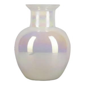 20th Century Bohemian/Boho Italian Glazed Iridescent Opaline Glass Bulbous Vase