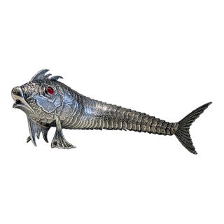 Manuel Garrido Articulated Silver Fish, Mid-Century Spain For Sale
