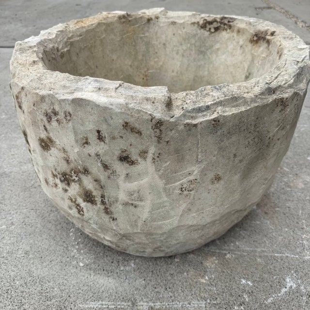Contemporary Antique Limestone Trough 51623d 23" Dia For Sale - Image 3 of 6