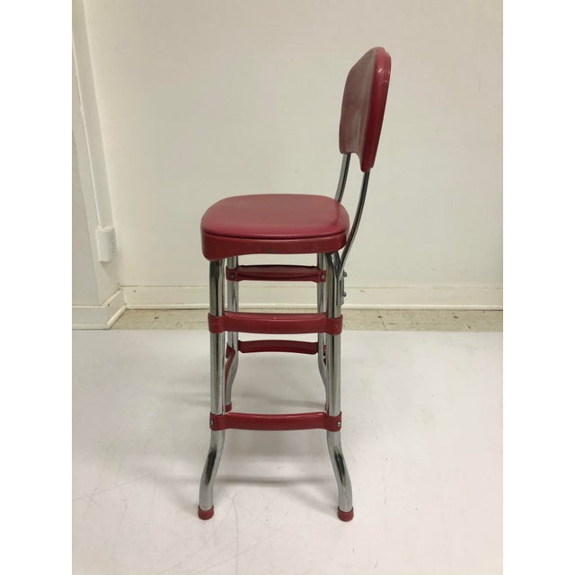 Vintage Industrial Red Metal Bar Stool by Stool Chairish