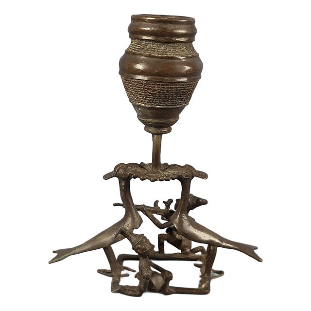 Ashanti Style Bronze Sculpture of Birds and Figures, Ghana, Early 1900s For Sale