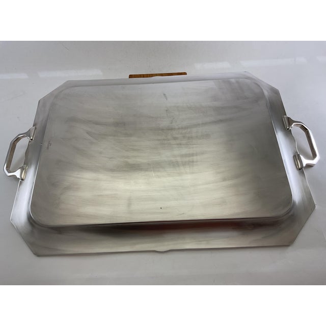 1970's Vintage/New Silverplate Art Nouveau Tray With Applied Mount For Sale - Image 9 of 12