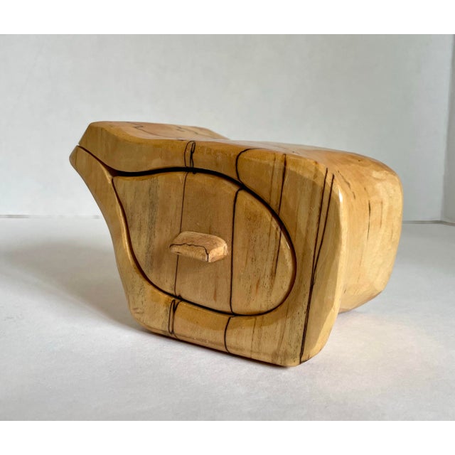 1970s 1970s Handcrafted Spalted Wood Sculptural Box With Drawer For Sale - Image 5 of 12