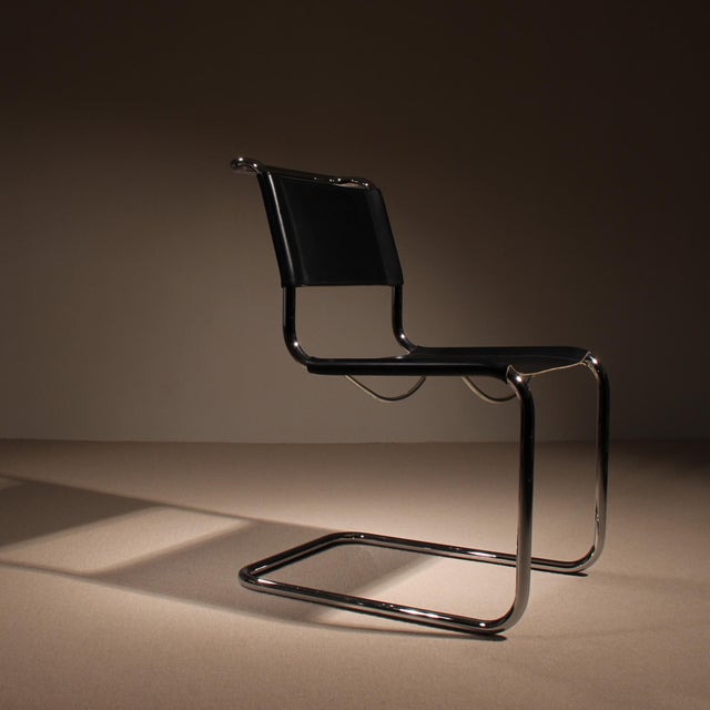 Cantilever Chair in Black Leather by Mart Stam for Thonet, Germany, 1926 For Sale - Image 18 of 18