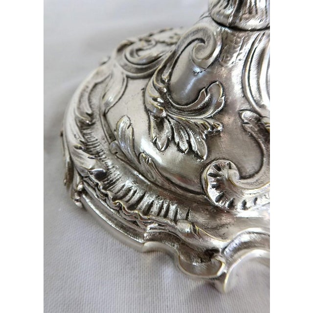 Candleholders in Silvered Bronze, Set of 2 For Sale - Image 15 of 18