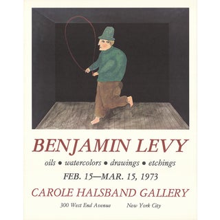 1973 Benjamin Levy 'Carole Hasband Gallery' Vintage Usa Offset Lithograph For Sale