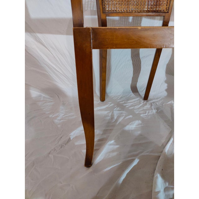 Wood Vintage Cherry Wood and Cane Arm Chair For Sale - Image 7 of 12