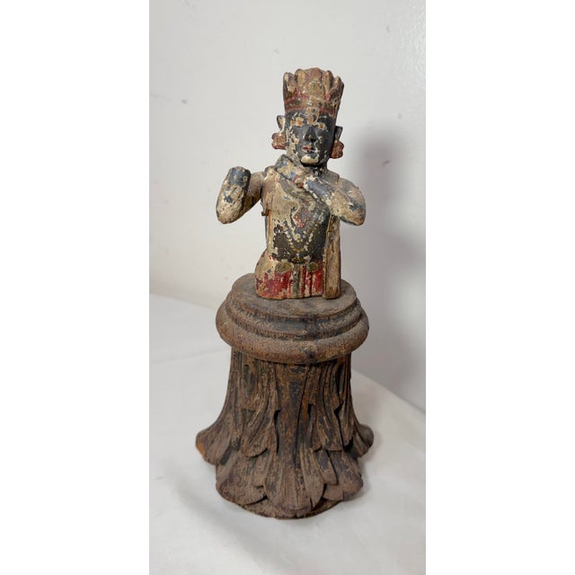 Up for sale is an exquisite antique 18th century Indonesian hand carved and polychromed wooden sculpture. This intricate...