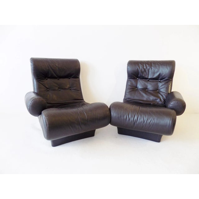 Mid-Century Modern Leather Sofalette / Modular 2-Seater Sofa by Otto Zapf, 1970s For Sale - Image 3 of 15