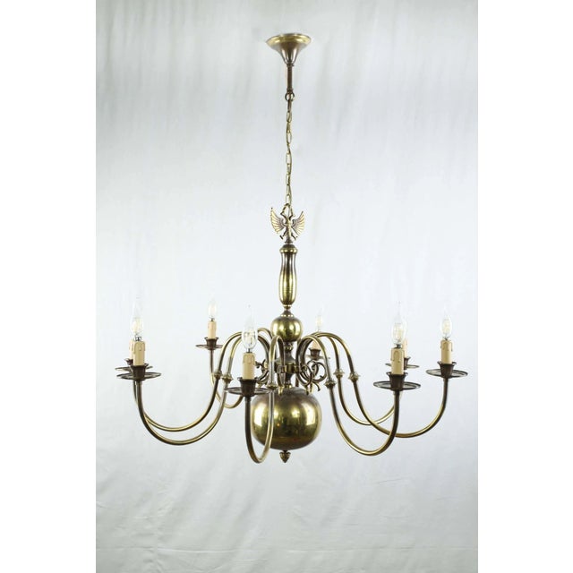 Flemish Brass 8-Armed Chandelier For Sale - Image 9 of 9
