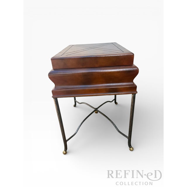 English Late 20th Century English Regency Revival Storage Side Table in the Manner of Maitland-Smith For Sale - Image 3 of 18