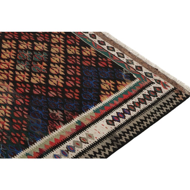 Vintage Turkish Tribal Kilim Runner in Multicolor Geometric Pattern For Sale In New York - Image 6 of 7