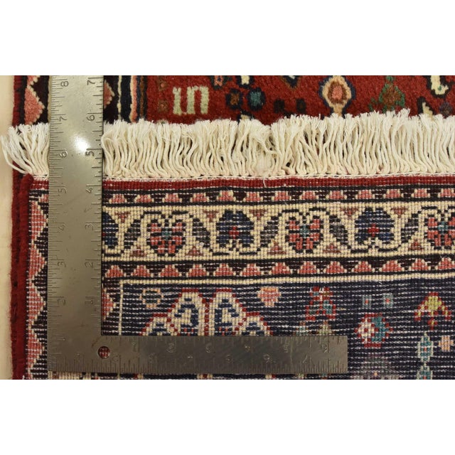 Abadeh Runner 2’2” X 5′ Red Wool Vintage Tribal Hand-Knotted Oriental Rug For Sale - Image 10 of 10