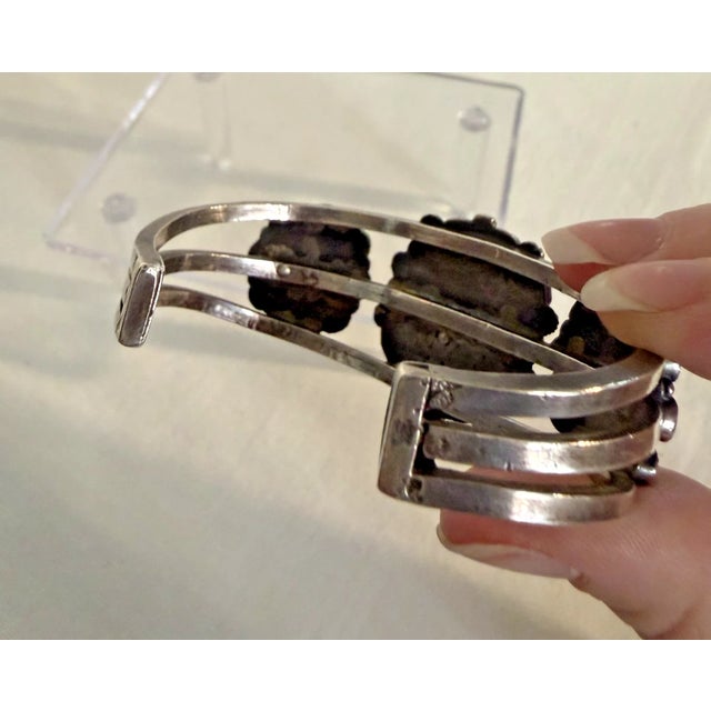 Tiffany Blue 1930s Zuni Turquoise and Silver Bracelet Set For Sale - Image 8 of 15