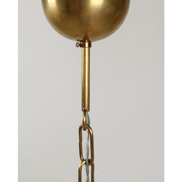 Metal Vintage Chandelier in Brass with Smoked Bevelled Glass Discs from Sciolari, Italy, 1970s For Sale - Image 7 of 18
