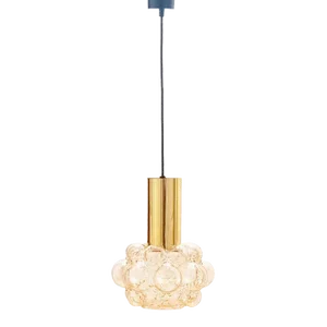 Mid-Century Modern Amber Bubble Glass Ceiling Light/Pendant by Helena Tynell for Limburg, Germany, 1960s