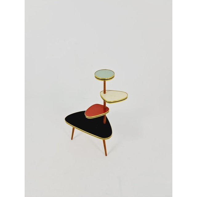 Big 1950s german plant stand, colorful vintage mid-century minimalist indoor plant stand side table retro flower table it...
