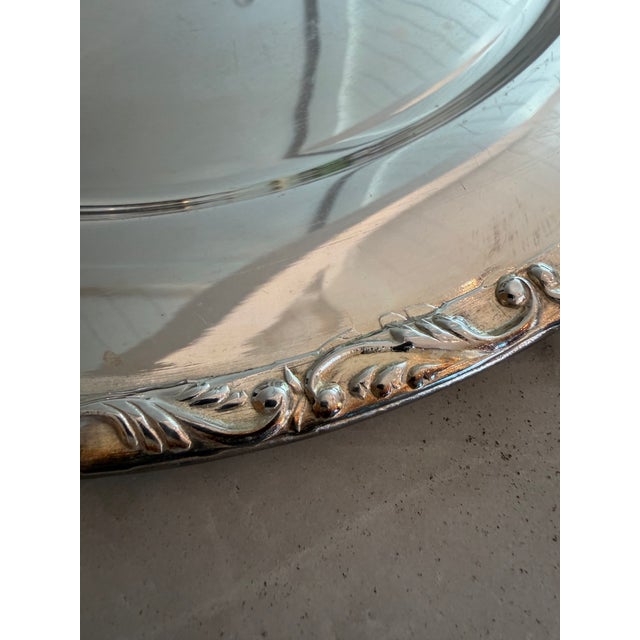 French Late 20th Century Silver Plate Scroll-Edge Charger, 15 Available For Sale - Image 3 of 9