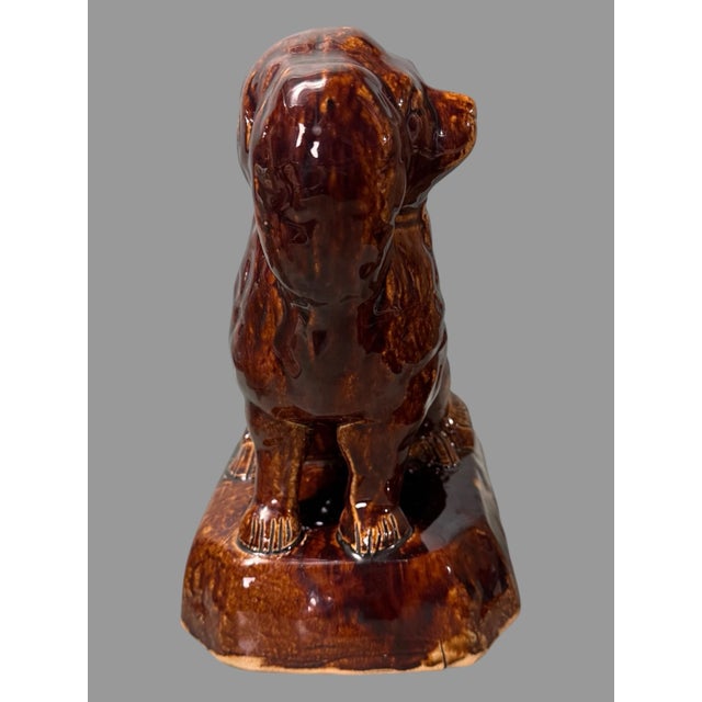 Antique Bennington or Rockingham Figural Spaniel Dog 10" Statue Sculpture For Sale - Image 9 of 12