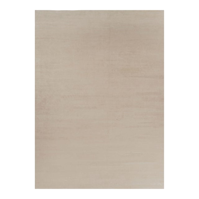 Rug & Kilim’s Oversized Modern Textural Rug in Beige and Cream Striae - 13x18 For Sale