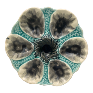 French Majolica Oyster Plate Orchies, Circa 1910