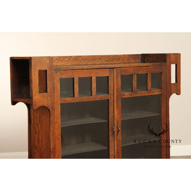 Grand Rapids Antique Mission Oak Bookcase For Sale - Image 10 of 12