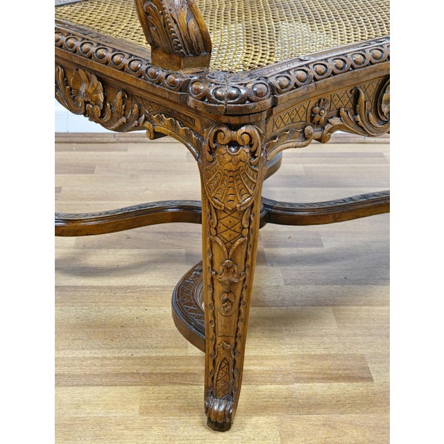Louis XV Cannés Armchairs in Carved Wood with Cufflinks, France, 1740s, Set of 2 For Sale - Image 14 of 18