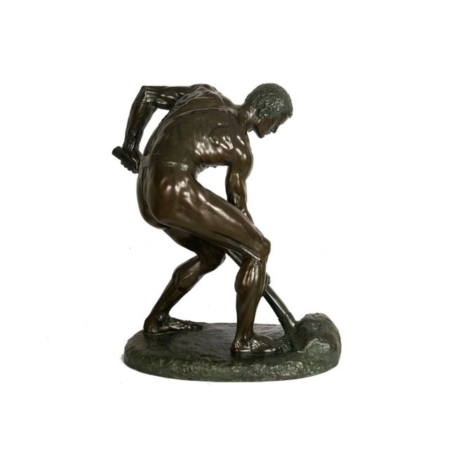 “a La Terre!” (1890) French Antique Bronze Sculpture by Alfred Boucher & Barbedienne For Sale - Image 4 of 12