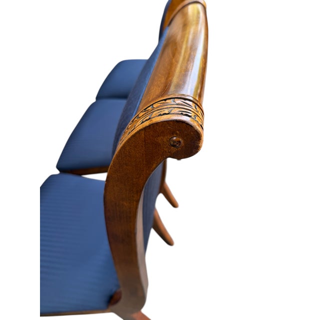 Navy Blue Vintage Ethan Allen Adison French Neoclassical Dining Chairs - Set of 4 For Sale - Image 8 of 18