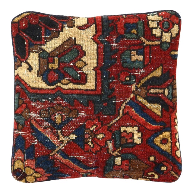 Pasargad Vintage Hand Knotted Farahan Rug Pillow For Sale