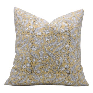 Fabdivine Indian Block Print Cushion Cover 18x18 Inch Thick Cotton White-Black Forest For Sale