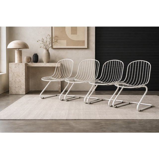 White Cantilever Chairs by Gastone Rinaldi for Rima, Italy, 1970s, Set of 4 For Sale - Image 8 of 8