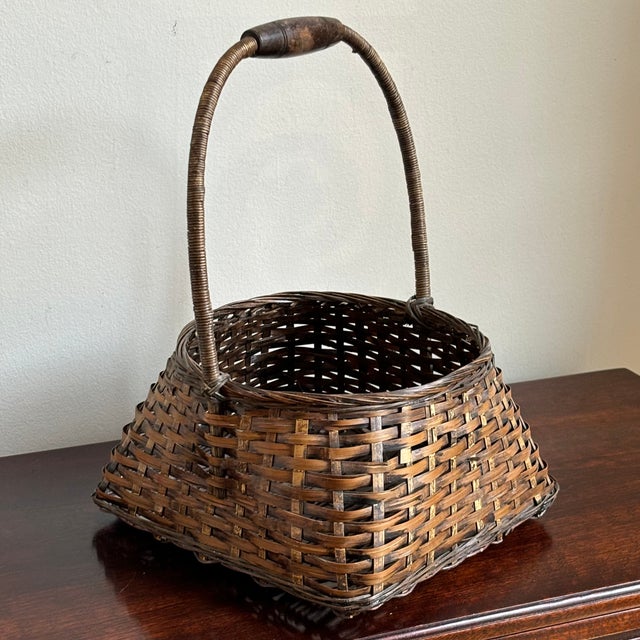 20th Century Japanese Ikebana Gathering Basket For Sale - Image 10 of 10