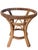 This vintage dining table base is crafted in woven rattan peel over natural rattan framework, showcasing a warm honey-...